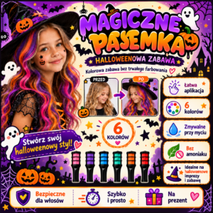 Magiczne Pasemka - Zestaw do farbowania włosów dla dzieci (6 kolorów)